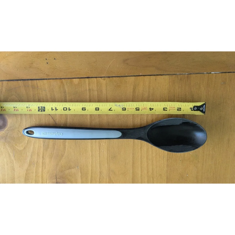 Calphalon Black Nylon Mixing Spoon Grey Soft Grip Handle 12 Inch Kitchen Utensil